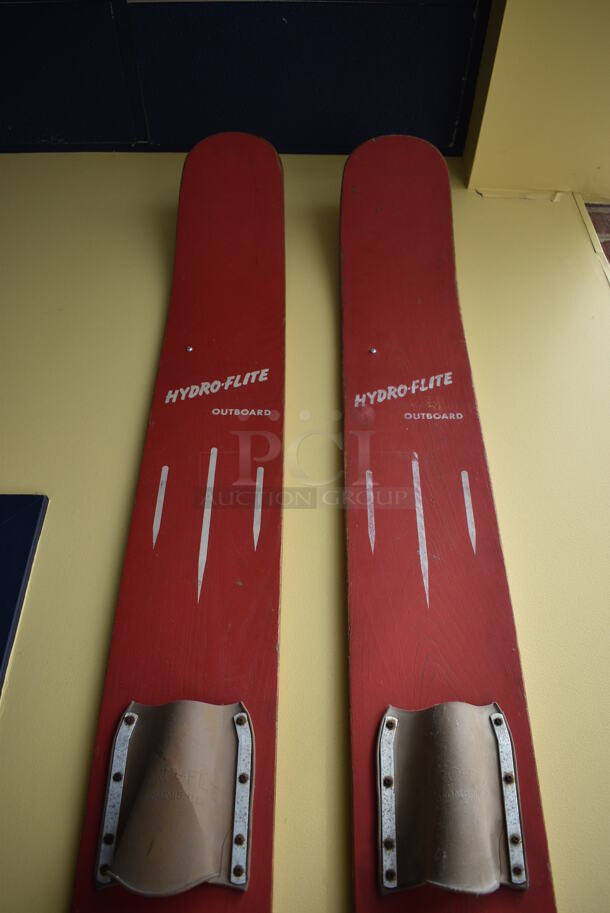 2 Hydro Flite Red Wall Mount Decorative Skiis. 7x5x74. 2 Times Your Bid! - Image 5 of 5
