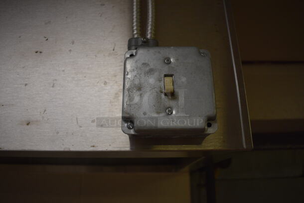 GREAT! Larkin Stainless Steel Commercial 7.5' Steam Hood. Comes w/ Mushroom Exhaust Fan. BUYER MUST REMOVE. Removal/Transport fee of $500.00 will be charged if we have to remove and transport this item back to our warehouse for shipping or pick up. 92x24x16 - Image 3 of 7