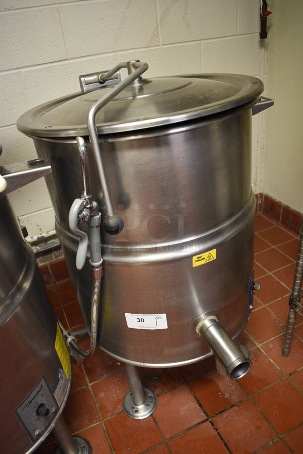 AWESOME! Cleveland Model KEL-25 Stainless Steel Commercial Floor Style 25 Gallon Steam Kettle. 200-208 Volts, 1/3 Phase. This Unit Will Be Professionally Uninstalled. 27x31x39. Tested and Working! - Image 2 of 6