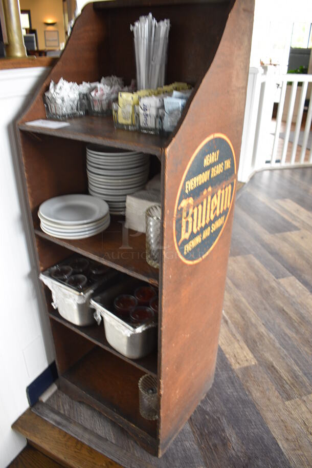 Wood Pattern Counter w/ Undershelves. 17x14x48 - Image 2 of 4