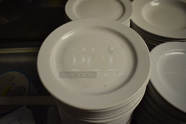 24 White Ceramic Round Plates. 9x9x1. 24 Times Your Bid! - Image 2 of 3