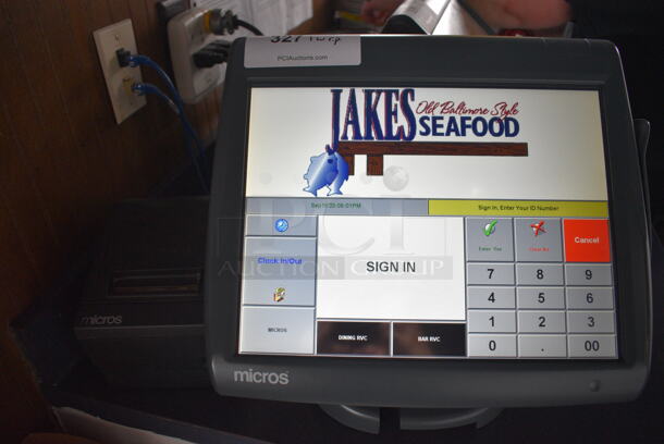 Micros 15" POS System Monitor w/ Epson Model M129B Receipt Printer - Image 3 of 5