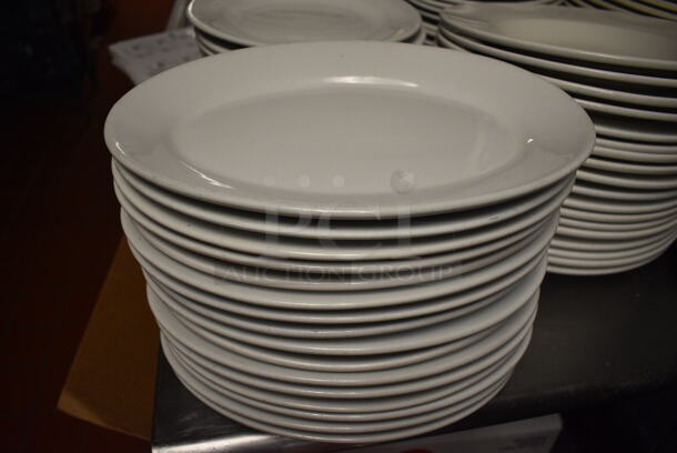 20 White Ceramic Oval Plates. 12x8.5x1.5. 20 Times Your Bid!