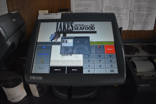 Micros 15" POS System Monitor w/ Epson Model M129B Receipt Printer - Image 2 of 4