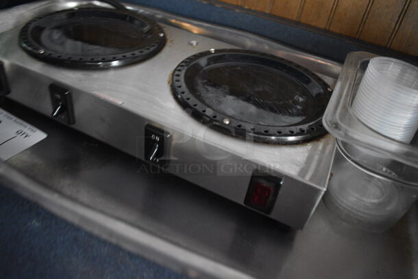 Bunn Model WX2 Stainless Steel Commercial Countertop 2 Burner Coffee Pot Warmer. 120 Volts, 1 Phase. 14x7x3. Tested and Working! - Image 2 of 3