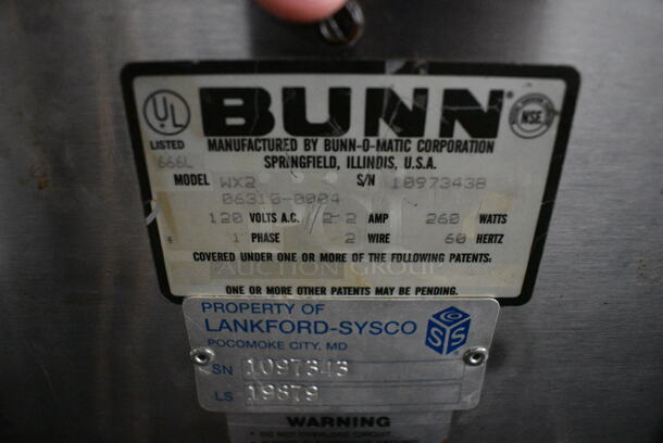 Bunn Model WX2 Stainless Steel Commercial Countertop 2 Burner Coffee Pot Warmer. 120 Volts, 1 Phase. 14x7x3. Tested and Working! - Image 3 of 3