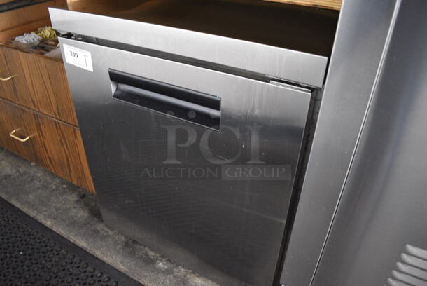 NICE! 2015 Hoshizaki Model CRMR27-LP Stainless Steel Commercial Single Door Undercounter Cooler on Commercial Casters. 115 Volts, 1 Phase. 27x30x32.5. Tested and Working! - Image 2 of 5