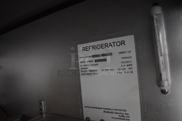 NICE! 2015 Hoshizaki Model CRMR27-LP Stainless Steel Commercial Single Door Undercounter Cooler on Commercial Casters. 115 Volts, 1 Phase. 27x30x32.5. Tested and Working! - Image 5 of 5