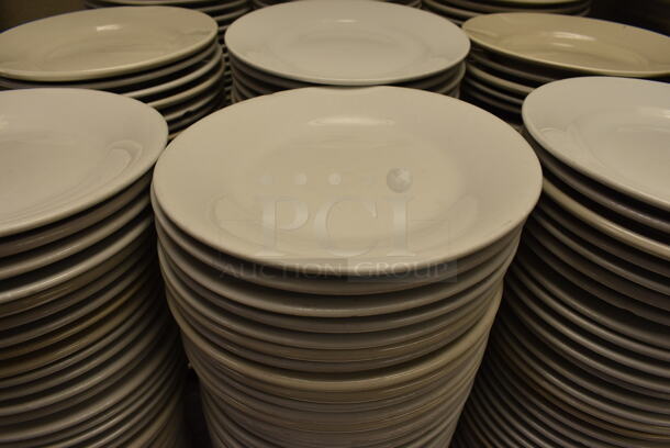 30 White Ceramic Round Plates. 7x7x1. 30 Times Your Bid!