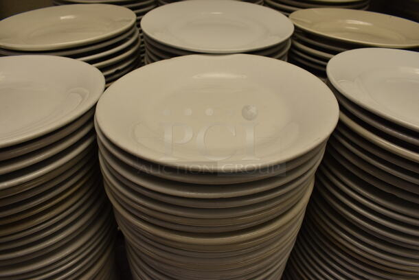 30 White Ceramic Round Plates. 7x7x1. 30 Times Your Bid! - Image 1 of 4