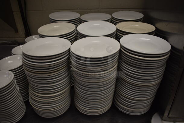 30 White Ceramic Round Plates. 7x7x1. 30 Times Your Bid! - Image 2 of 4