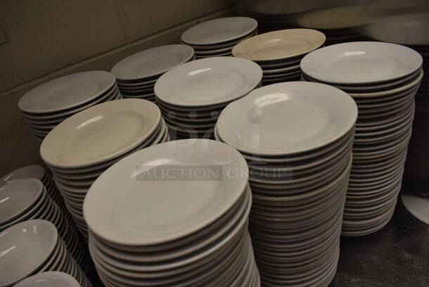 30 White Ceramic Round Plates. 7x7x1. 30 Times Your Bid! - Image 3 of 4