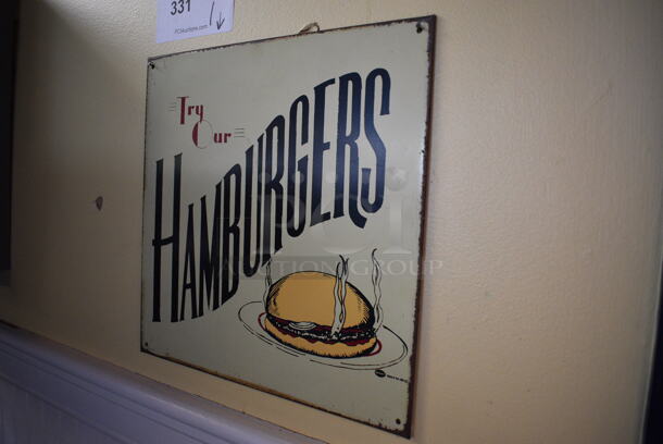 Wall Mount Metal Hamburgers Sign. 11.5x11.5 - Image 2 of 3