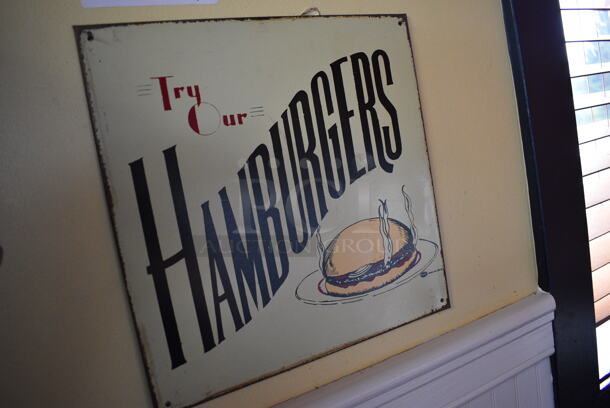 Wall Mount Metal Hamburgers Sign. 11.5x11.5 - Image 3 of 3