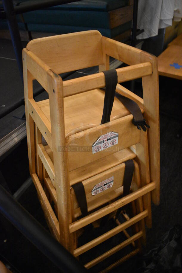 4 Wood Pattern High Chairs. 20x20x28. 4 Times Your Bid! - Image 2 of 3