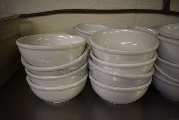 28 White Ceramic Bowls. 5x5x2. 28 Times Your Bid!
