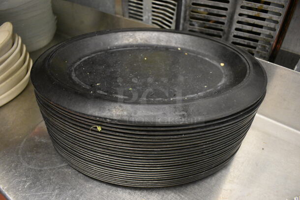 24 Black Poly Chargers for Hot Plate. 14x10x1. 24 Times Your Bid! - Image 1 of 3