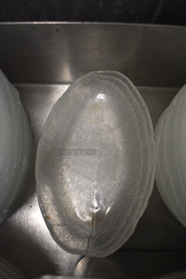3 Oval Glass Salad Plates. 8.5x5x1. 3 Times Your Bid! - Image 1 of 2