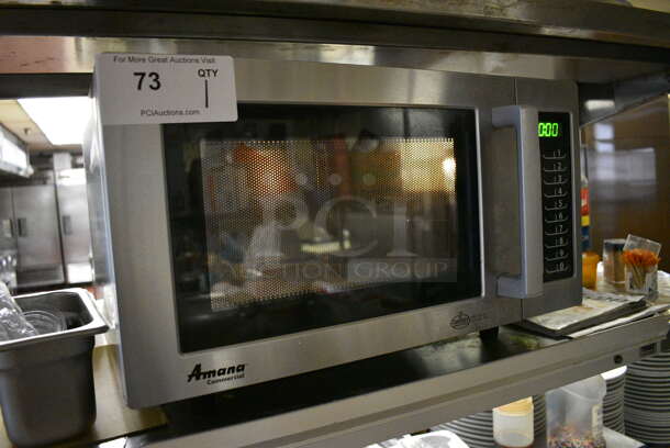 Amana Stainless Steel Commercial Countertop Microwave Oven. 20x15x12. Tested and Working! - Image 5 of 5