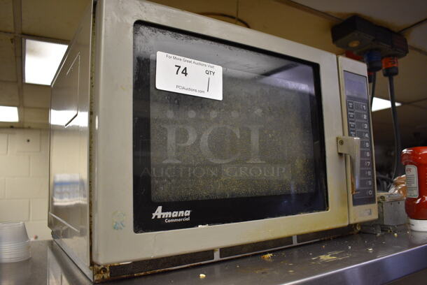 Amana Metal Commercial Countertop Microwave Oven. 21x18x14.5. Tested and Working! - Image 2 of 5