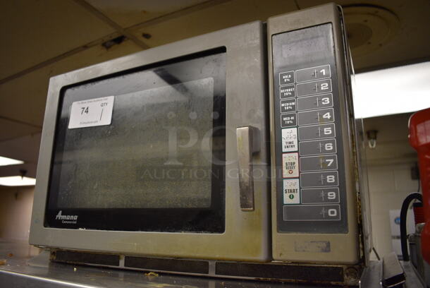 Amana Metal Commercial Countertop Microwave Oven. 21x18x14.5. Tested and Working! - Image 3 of 5