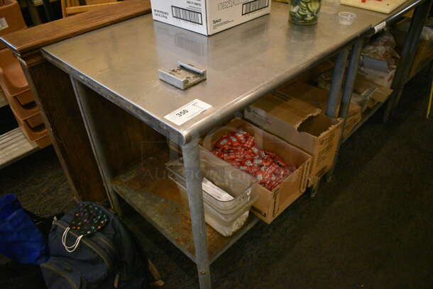 Stainless Steel Commercial Table w/ Metal Undershelf and Vegetable Slicer Mount. Does Not Include Contents. 36x30x34 - Image 3 of 3