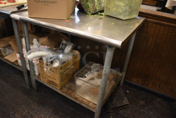 Stainless Steel Commercial Table w/ Metal Undershelf. Does Not Include Contents. 36x30x34 - Image 2 of 3