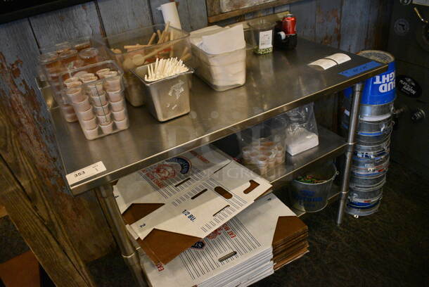 Stainless Steel Commercial Table w/ 2 Stainless Steel Undershelves. Does Not Include Contents. 48x24x41 - Image 2 of 3