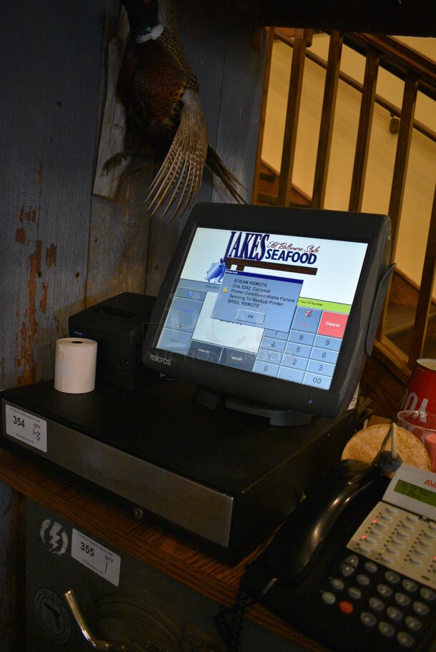 ALL ONE MONEY! Lot of Micros 15" POS Monitor, Epson Model M129C Receipt Printer and Cash Drawer! - Image 3 of 5