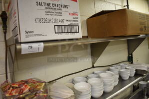 Stainless Steel Wall Mount Shelf. Does Not Include Contents. BUYER MUST REMOVE. 60x12x13