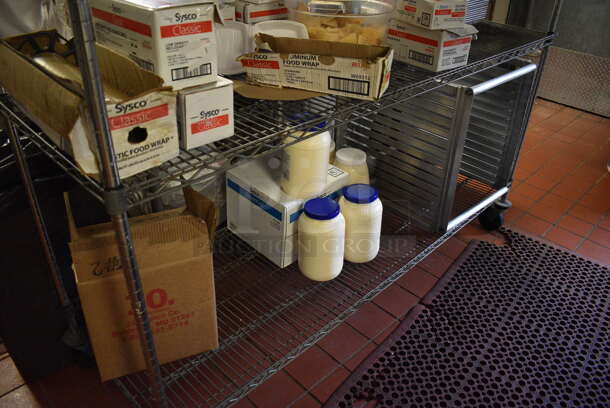 Chrome Finish 4 Tier Shelving Unit on Commercial Casters. Does Not Include Contents. 72x24x80. BUYER MUST DISMANTLE. PCI CANNOT  DISMANTLE FOR SHIPPING. PLEASE CONSIDER FREIGHT CHARGES.
 - Image 3 of 3