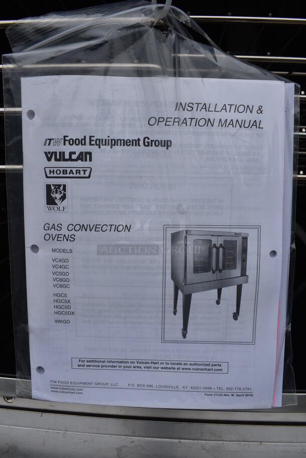 2 GORGEOUS! BRAND NEW SCRATCH AND DENT! Vulcan Model VC5GD-11D1 ENERGY STAR Stainless Steel Commercial Gas Powered Full Size Convection Oven w/ View Through Doors, Metal Oven Racks and Thermostatic Controls. Comes w/ Stack Kit and Legs! 40x32x61. 2 Times Your Bid! - Image 6 of 12