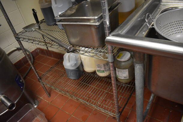 Chrome Finish 4 Tier Shelving Unit. Does Not Include Contents. 36x24x74. BUYER MUST DISMANTLE. PCI CANNOT  DISMANTLE FOR SHIPPING. PLEASE CONSIDER FREIGHT CHARGES.
 - Image 3 of 3
