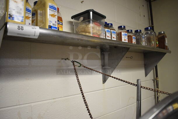 Stainless Steel Wall Mount Shelf. Does Not Include Contents. BUYER MUST REMOVE. 60x12x13 - Image 2 of 2