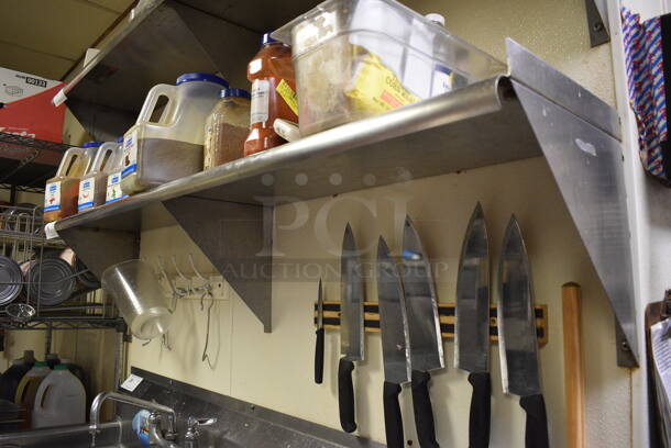 Stainless Steel Wall Mount Shelf. Does Not Include Contents. BUYER MUST REMOVE. 60x12x13 - Image 2 of 3