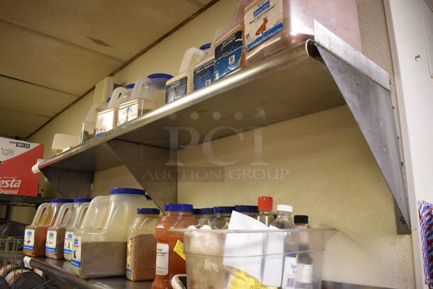 Stainless Steel Wall Mount Shelf. Does Not Include Contents. BUYER MUST REMOVE. 60x12x13 - Image 3 of 3