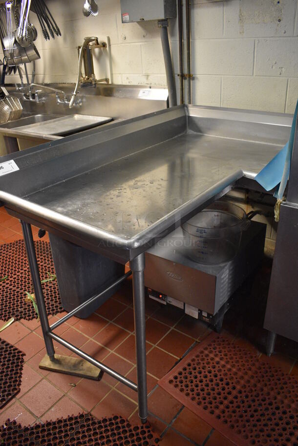 Stainless Steel Commercial Left Side L Shaped Clean Side Dishwasher Table. Goes GREAT w/ Items 97 and 98! 56x37x42