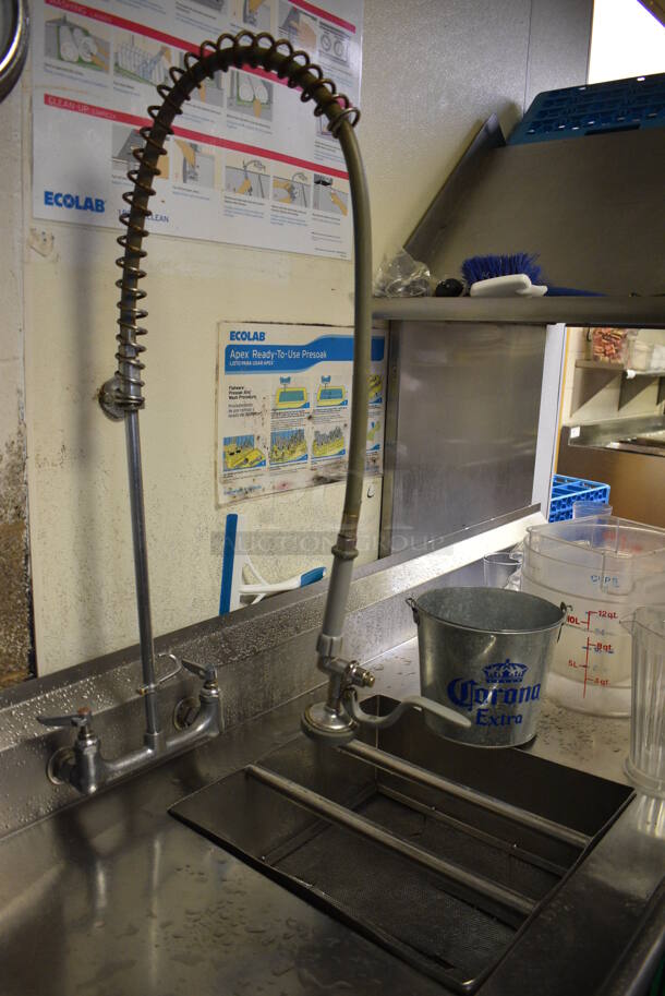 Stainless Steel Commercial Right Side Dirty Side Dishwasher Table w/ Overshelf. Does Not Include Contents. This Unit Will Be Professionally Uninstalled. 92x62x79 - Image 3 of 5