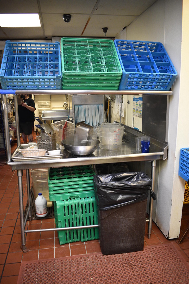 Stainless Steel Commercial Right Side Dirty Side Dishwasher Table w/ Overshelf. Does Not Include Contents. This Unit Will Be Professionally Uninstalled. 92x62x79 - Image 5 of 5