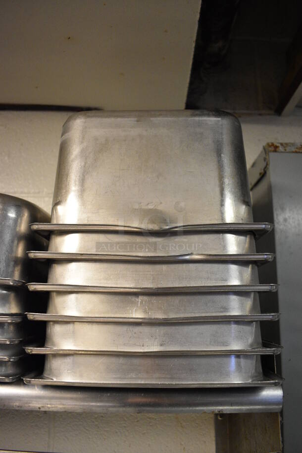 12 Stainless Steel 1/2 Size Drop In Bins. 1/2x6. 12 Times Your Bid!