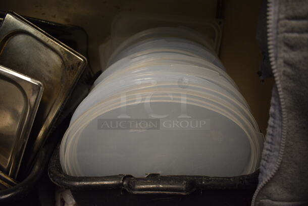 20 Clear Poly Round Lids. 20 Times Your Bid!