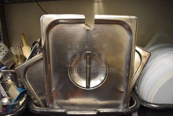 10 Stainless Steel 1/2 Size Drop In Bin Lids. 10 Times Your Bid! - Image 1 of 2