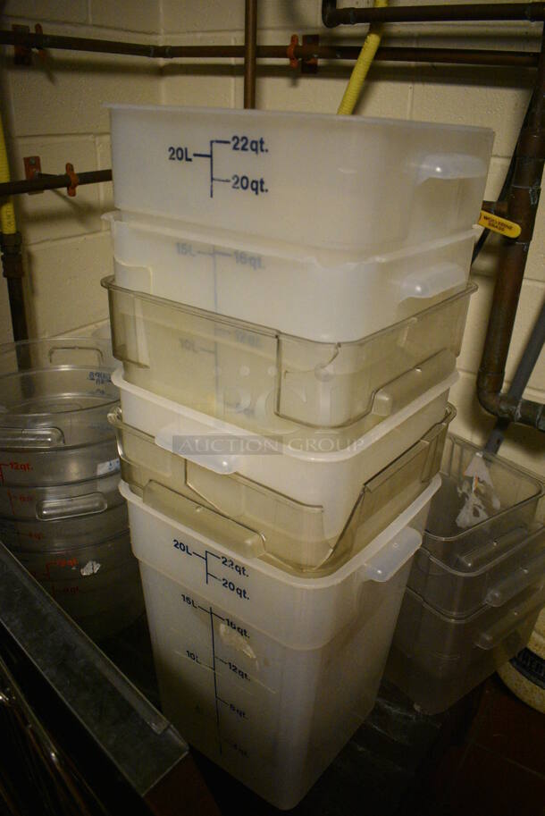 6 Poly White and Clear Containers. 11x11x16. 6 Times Your Bid! - Image 1 of 2