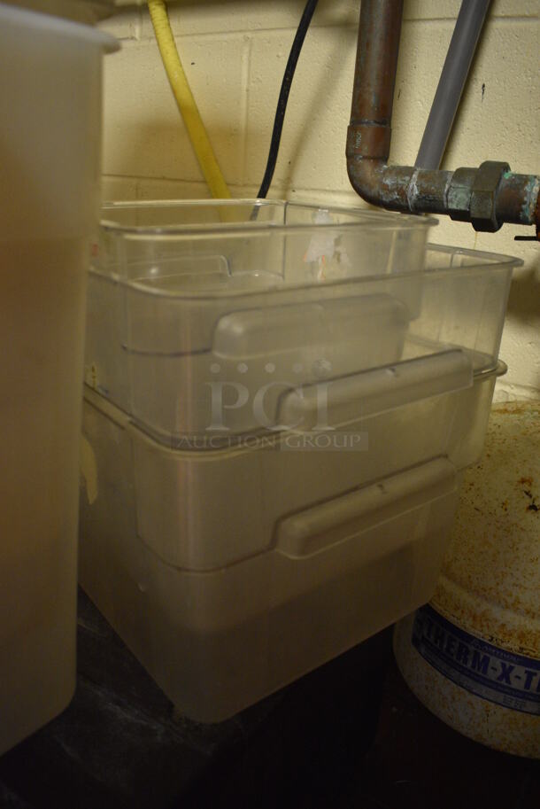 2 Poly Clear Containers. 11x11x9. 2 Times Your Bid!