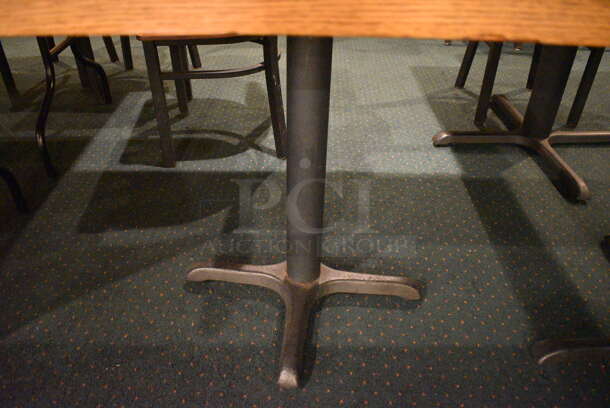 Wood Pattern Table on Black Metal Table Base. 36x36x30 - Image 3 of 3