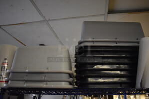 12 Poly Gray and Black Bus Bins. 12 Times Your Bid!