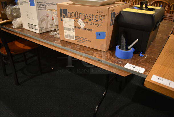 4 Wood Pattern Tables. 96x30x30. 4 Times Your Bid!  - Image 2 of 3