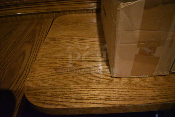 Wood Pattern Table on Black Metal Table Base. 27x27x30 - Image 2 of 2