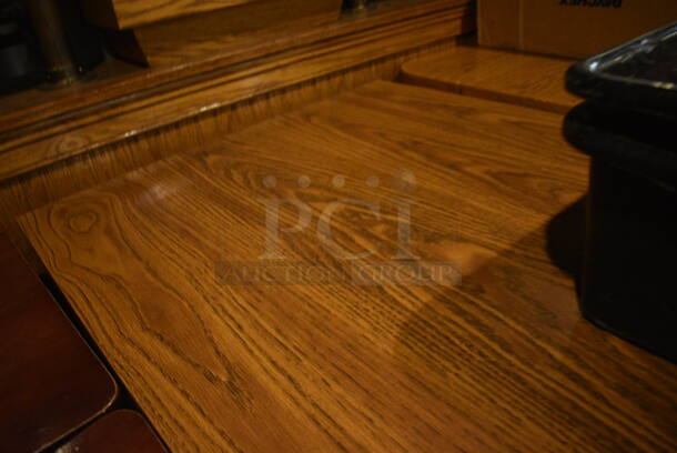 Wood Pattern Table on Black Metal Table Base. 72x30x30 - Image 2 of 3