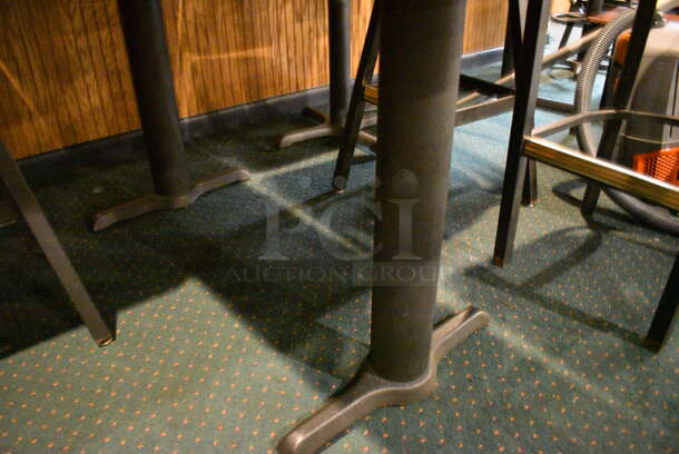Wood Pattern Table on Black Metal Table Base. 72x30x30 - Image 3 of 3